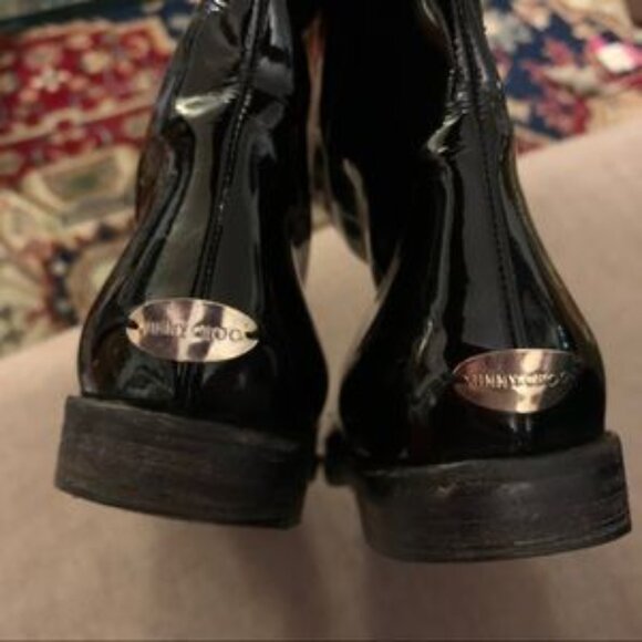 Jimmy Choo patent leather faux fur lined boots size 6.5 - Picture 2 of 7